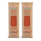Rustichella d'Abruzzo Tonnarelli with Spicy Pepper, Long Pasta with Mild Heat from Sweet & Hot Red Purées, Perfect for Seafood, Sausage Ragù
