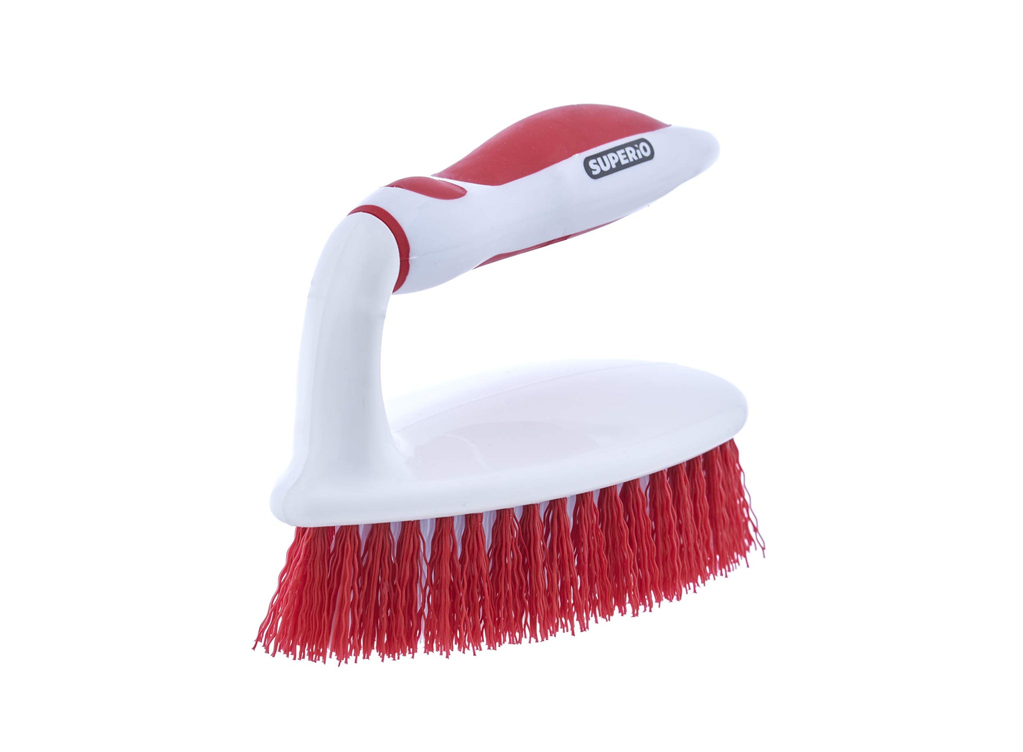 Superio Grout Brush, Dish Brush, Shower Scrubber Cleaning Brush, Stiff Bristles, Comfort Grip Handle,Red Brush Cleaner for Kitchen, Bathroom, Shower