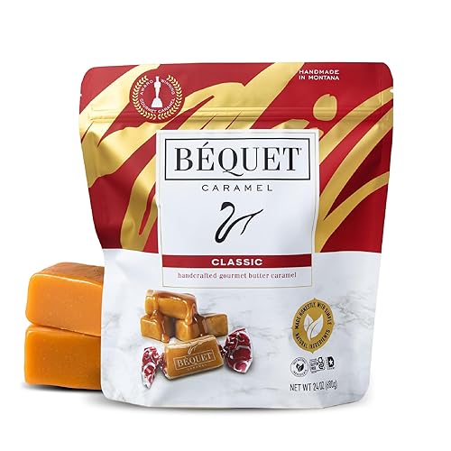 Béquet Classic Caramels - Soft, Individually Wrapped Gourmet Caramel Candy, Gluten?Free & Kosher - 24 oz Resealable Pouch