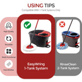 2 Pack Spin Mop Scrub Brush Replacement Head Compatible with EasyWring 1-Tank System, Hard Bristle Floor Scrubber Attachment for Tile, Tub, Bathroom
