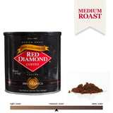 Red Diamond Ground Coffee, 100% Colombian, Medium Roast, Premium Arabica Beans, Hearty & Full Flavor, 34.5 Ounce Resealable Can