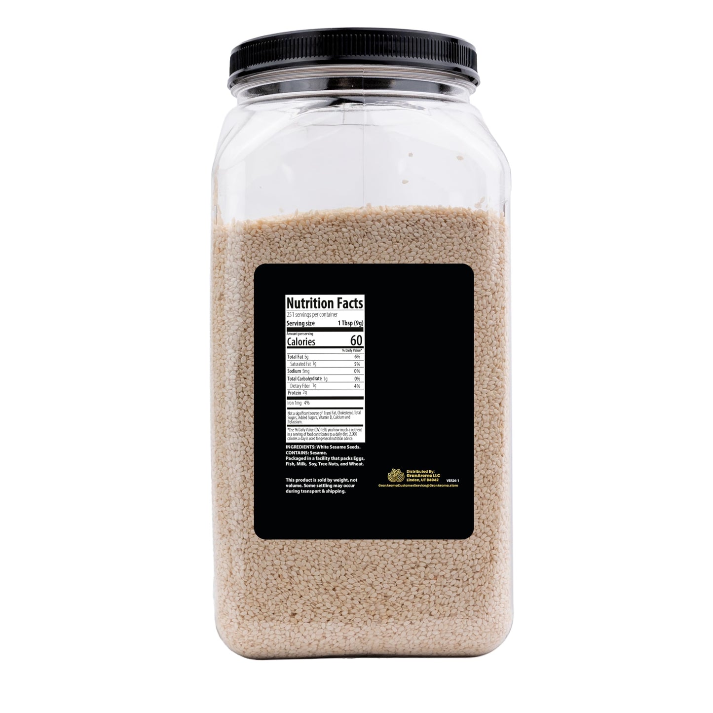 GranAroma White Sesame Seeds, Garnish & Seasoning, Versatile Seeds, Nutty Flavor (5 Pound)