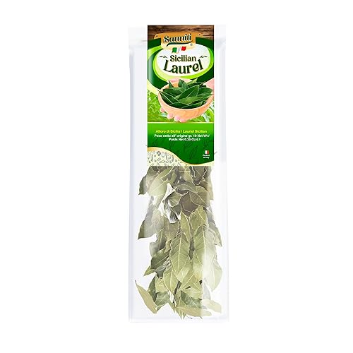 Sanniti Sicilian Herbs and Spices in Bag | Seasonings for Meats, Fish, Poultry, Sauces, Pizza, and Soups | Product of Italy (10 Grams, Laurel Bay