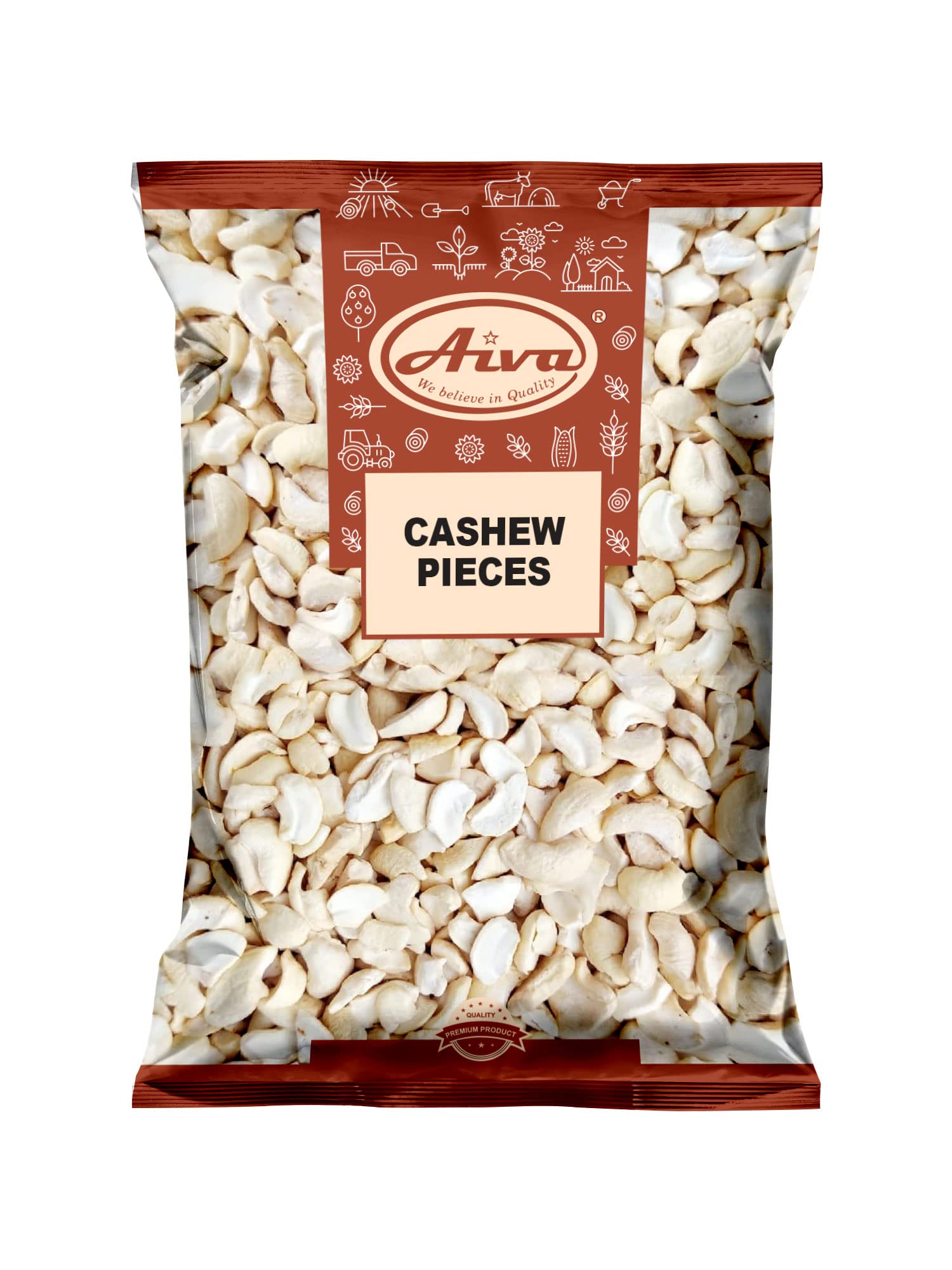 AIVA - Cashew Pieces Raw Premium Grade, 10 lb Bulk, Unroasted & Unsalted Cashews for Cooking, Baking & Topping
