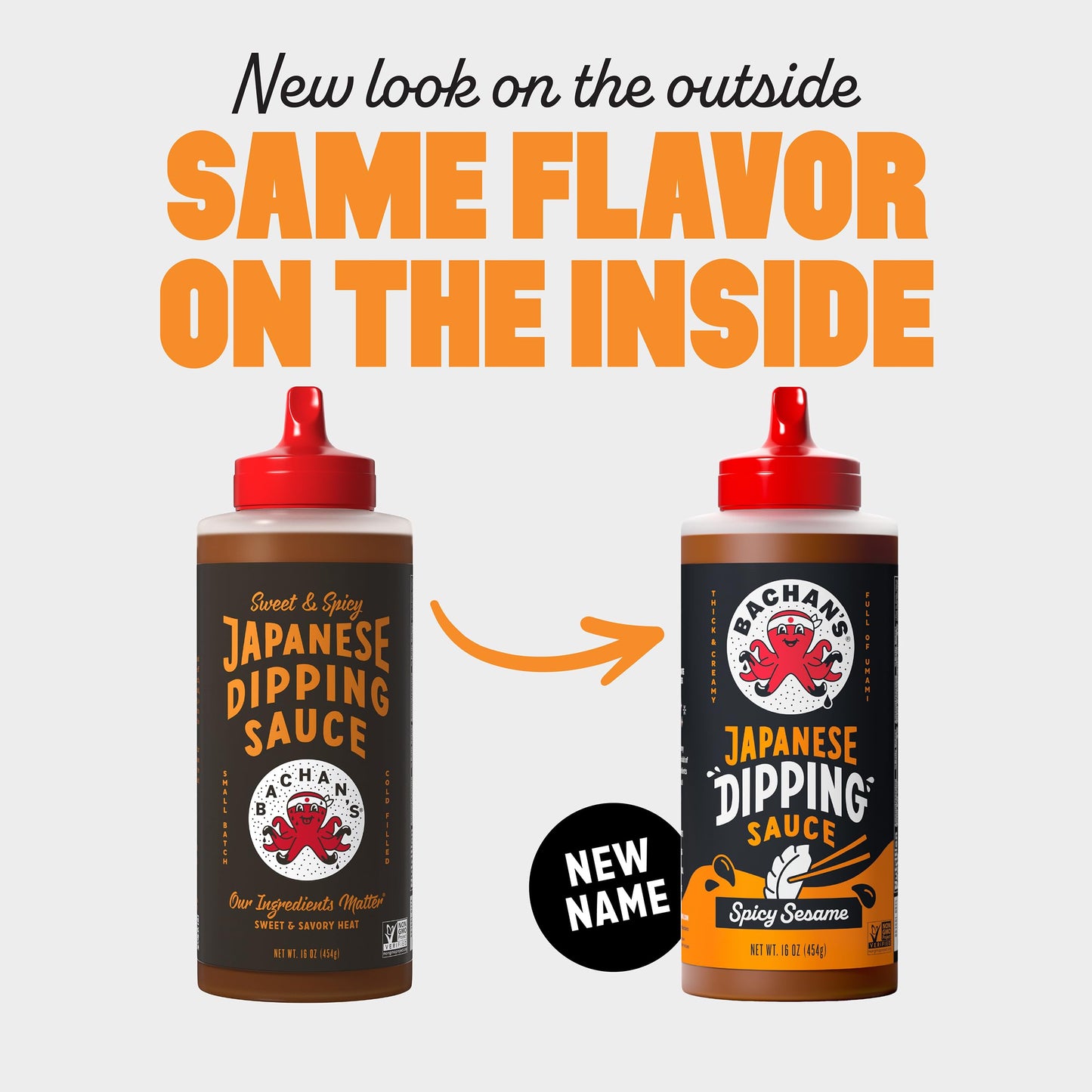 Bachan's Japanese Dipping Sauce - Spicy Sesame, 16 Oz Bottle, Cold-Filled, Non GMO, No Preservatives, No Nut, Non Dairy, Vegan and BPA free. Dipping