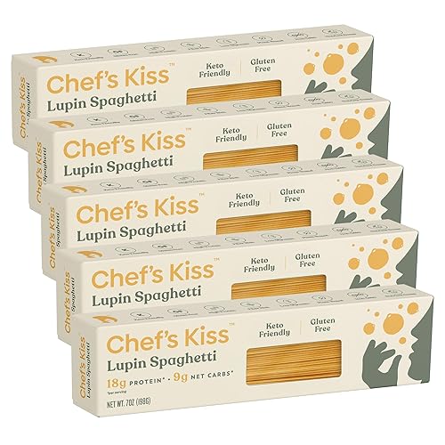 Chef’s Kiss Low Carb Spaghetti | 9g Net Carbs, 18g Protein | Keto, Low Glycemic Pasta made from Lupins | High Protein, Fiber Rich, Plant-Based | Keto