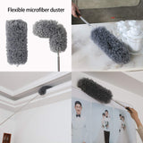Midoneat Lambswool Duster with Extra Flexible Microfiber Head,Long Reach/Extendable Duster Up to 86" for Cleaning High Ceiling Fan, Interior Roof