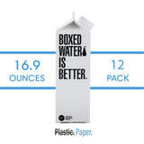Boxed Water 16.9 oz. (12 Pack) - Purified Drinking Water in Plant-Based Cartons - BPA-Free, Refillable, Reusable - More Sustainable than Premium