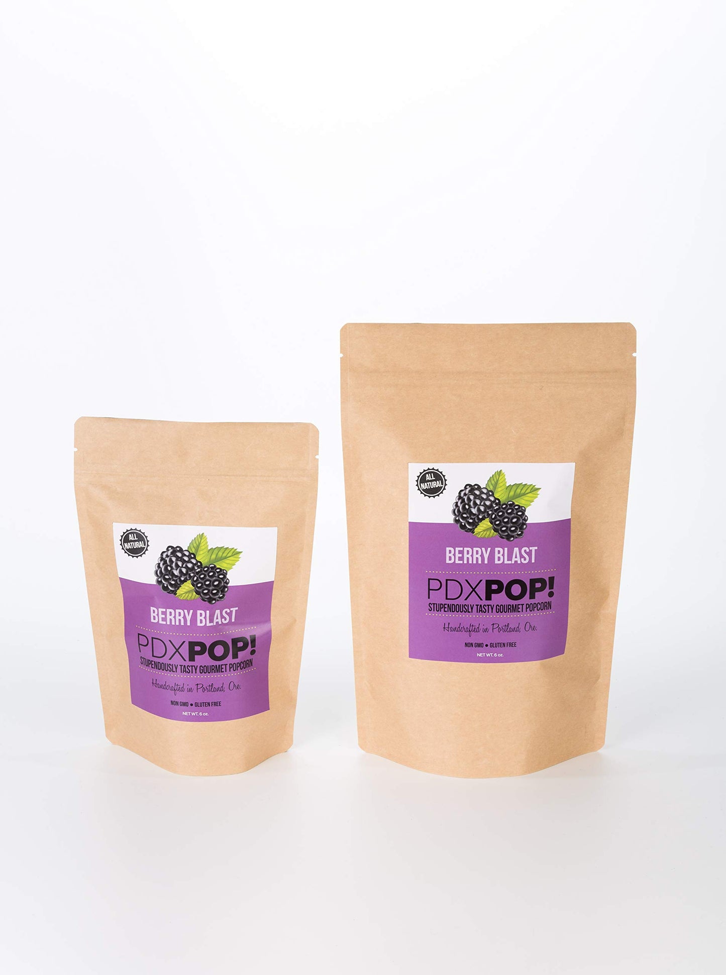PDXPOP Handmade Gourmet Flavored Popcorn Treat, Large Snack Bag, Berry Blast