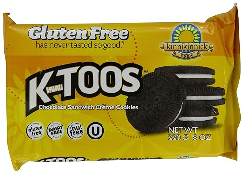 KinniToos Gluten Free Cookies, Chocolate Sandwich Creme, 8 Ounce (Pack of 6)