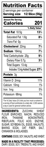 Nadel - NATURALLY DELICIOUS ZUCCHINI CAKE (4 Pack) Sweet Breads & Cakes Slices, Back to School lunch snack, breakfast bar