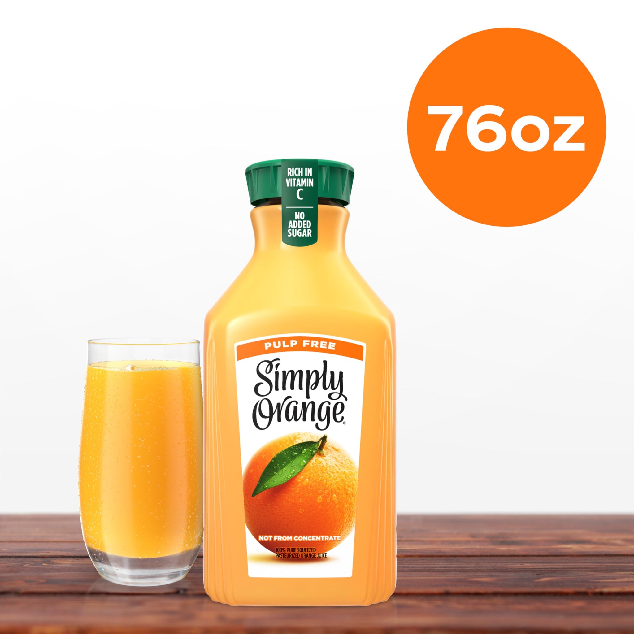 Simply Orange Pulp Free Orange Juice, 76 fl oz