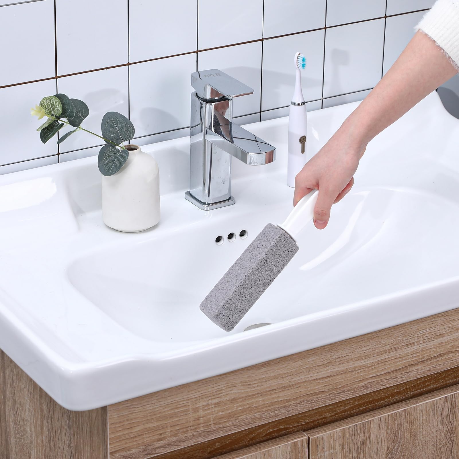Ovveroche 7 Pack Pumice Stone for Toilet Cleaning, Pumice Stone Toilet Bowl Cleaner, Pumice Scouring Stick with Handle, Powerfully Cleans Hard Water