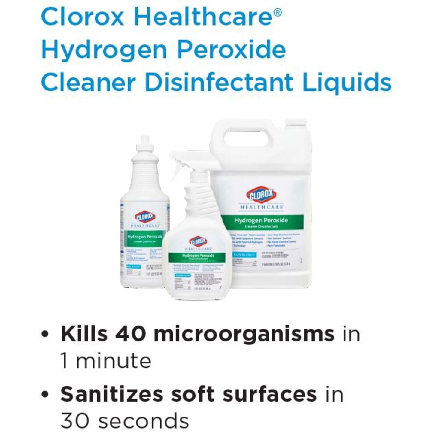 CLOROX Healthcare Hydrogen Peroxide Cleaner Disinfectant Pull-Top, 32 Ounces