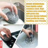 16 PCS Stainless Steel Sponges Scrubbers Cleaning Ball Utensil Scrubber Density Metal Scrubber Scouring Pads Ball for Pot Pan Dish Wash Cleaning