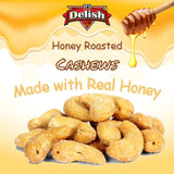 Honey Roasted Cashews by It's Delish, 36 Oz Reusable Jumbo Container | Gourmet Cashew Nuts in Honey Sugar Coating, Sweet & Heart Healthy Salted Nut