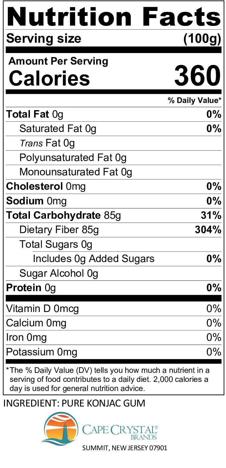 Cape Crystal Premium Konjac Gum Glucomannan Powder (14 Oz.)
