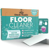 Uncle Todd's Ultra Concentrated Floor Cleaner For Mopping: 60 Natural, 100% Dissolvable Sheets for Mopping - Hardwood & Wood Floor Cleaner