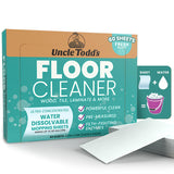 Uncle Todd's Ultra Concentrated Floor Cleaner For Mopping: 60 Natural, 100% Dissolvable Sheets for Mopping - Hardwood & Wood Floor Cleaner