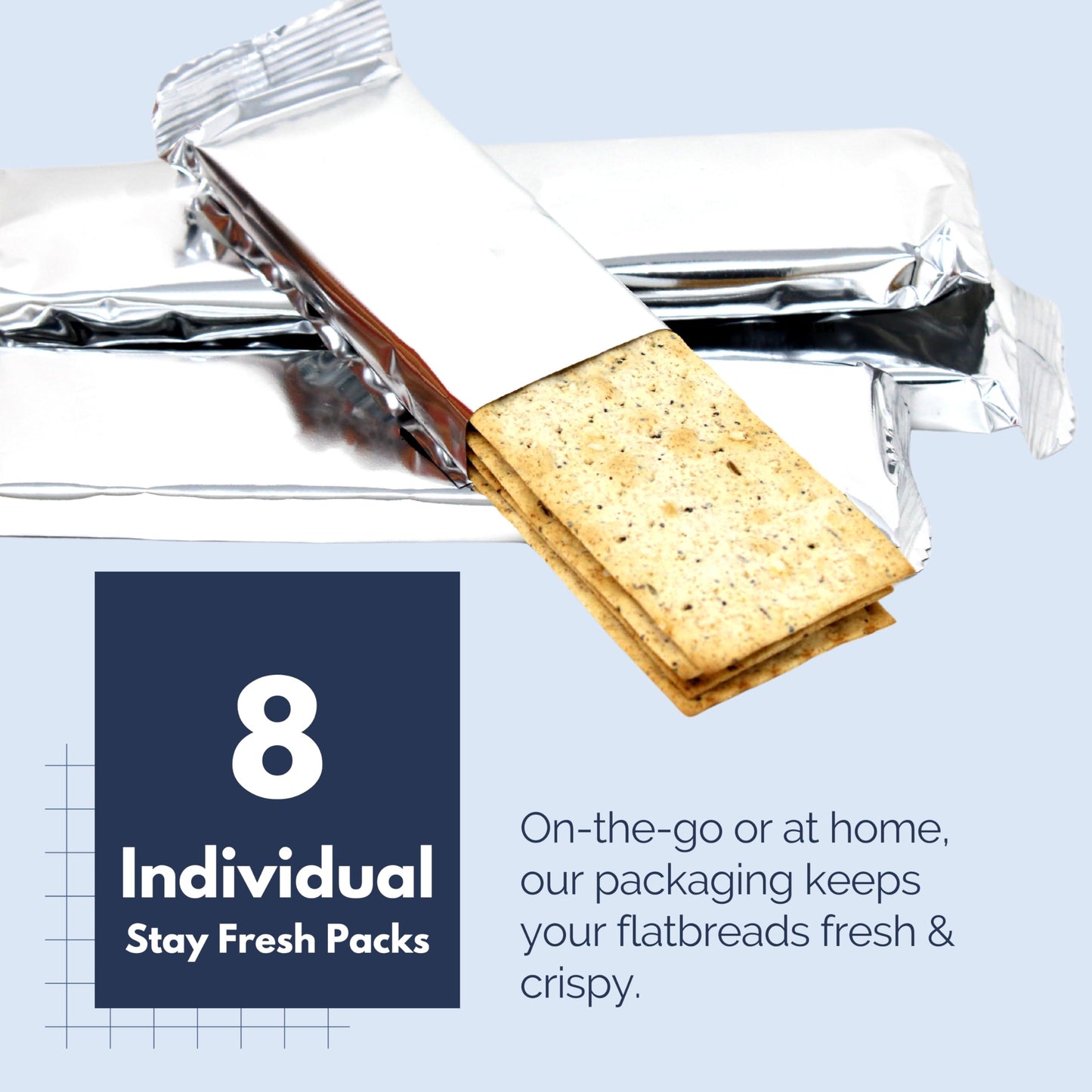 Snacktery Spelt Everything Flatbread Crackers - All Natural Spelt Crackers in 8 Stay-Fresh Packs - Thin & Crispy Whole Grain Crackers for Cheese