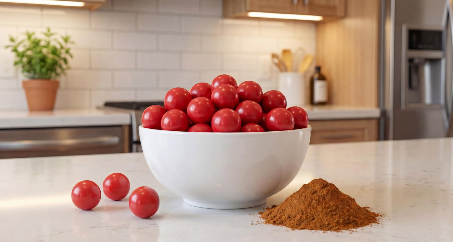 Cinnamon Gumballs - 2 lbs of Bright Red Cinnamon Hot Chew Spicy Gumballs