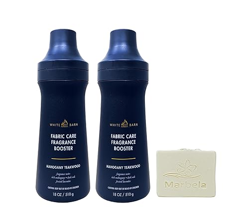 Bath & Body Works Mahogany Teakwood 2 Fabric Care Fragrance Boosters with a Natural Oats Bar Soap