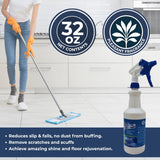 UltraShield Ready To Use (RTU) - High-Gloss Floor Finish, Scratch-Resistant, Slip-Reducing, Dust-Free, Spray Bottle - Includes 2 Heavy Duty Spray