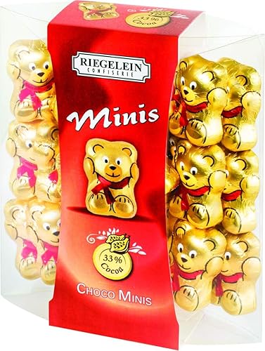 Riegelein Mini Solid Gold Bears 33% Milk Chocolate Holiday Stocking Stuffer 3.5 oz