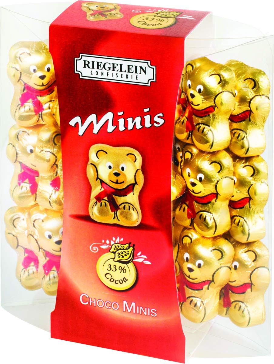 Riegelein Mini Solid Gold Bears 33% Milk Chocolate Holiday Stocking Stuffer 3.5 oz