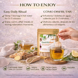 Gastritis-BYE Herbal Tea - Herbal Infusion for Digestive Comfort - 24 Tea Bags - Ginger, Chamomile, Boldo, Aloe Vera, Mint, Arnica & Cuachalalate