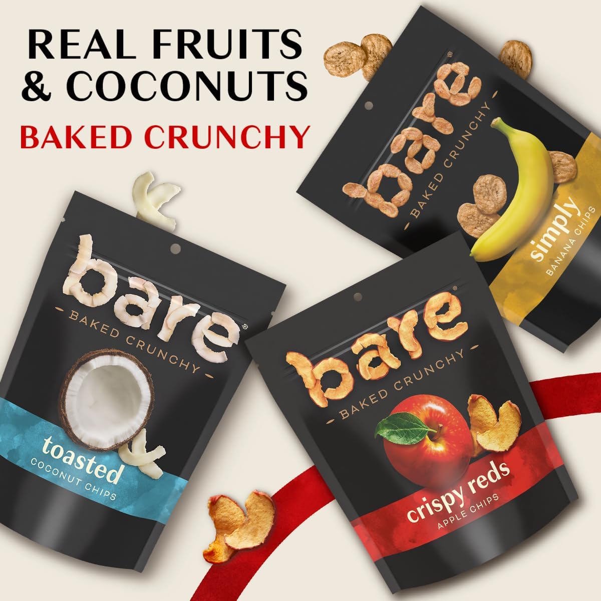 Bare Baked Crunchy, Apples Cinnamon, 3.4 Ounce (Pack of 6)