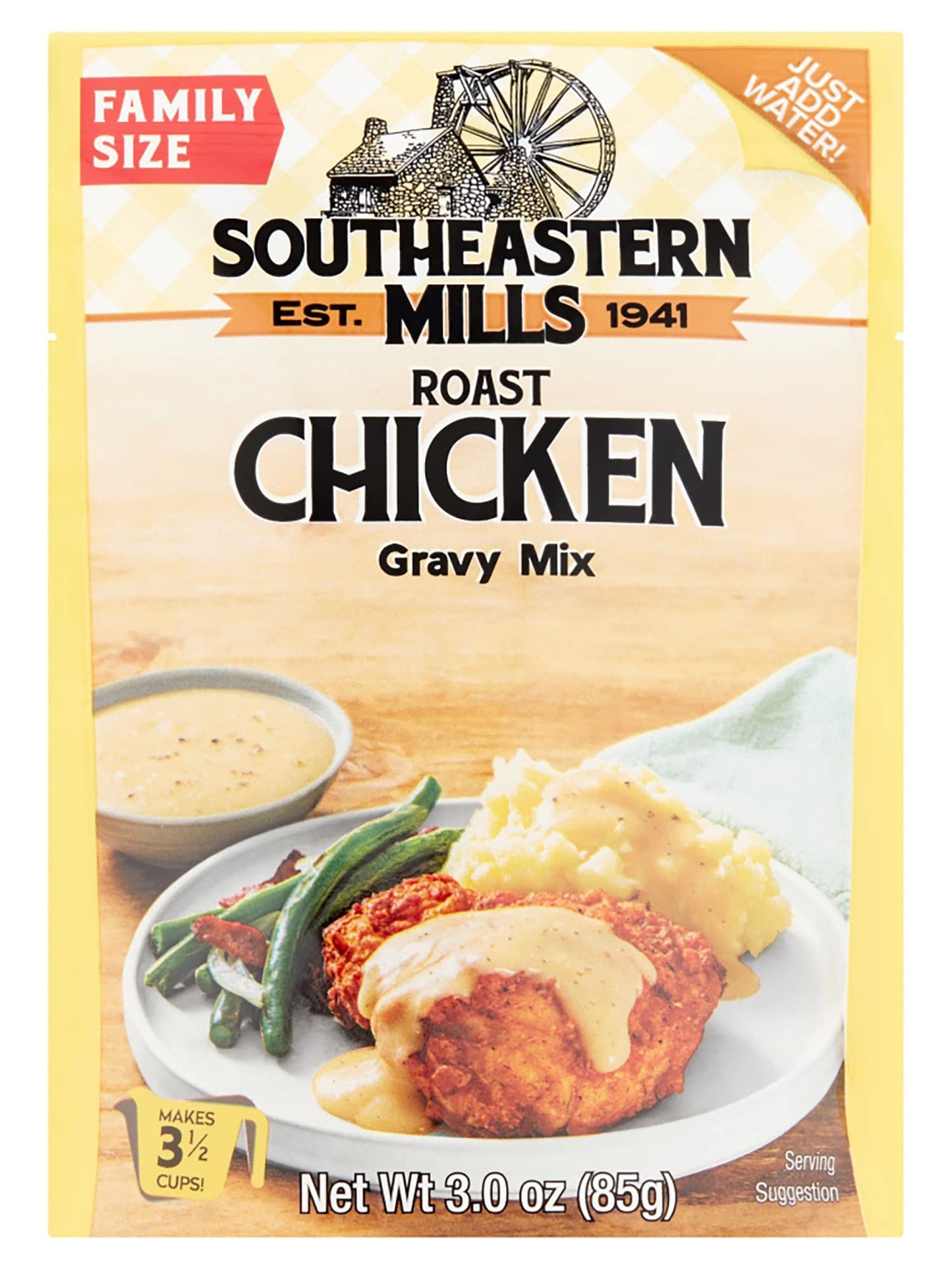 Southeastern Mills Gravy Mix, Roast Chicken Gravy Mix, Custom Blend of Herbs & Spices, Just Add Water, Family Size, 3.0-Ounce Packet (Pack of 24