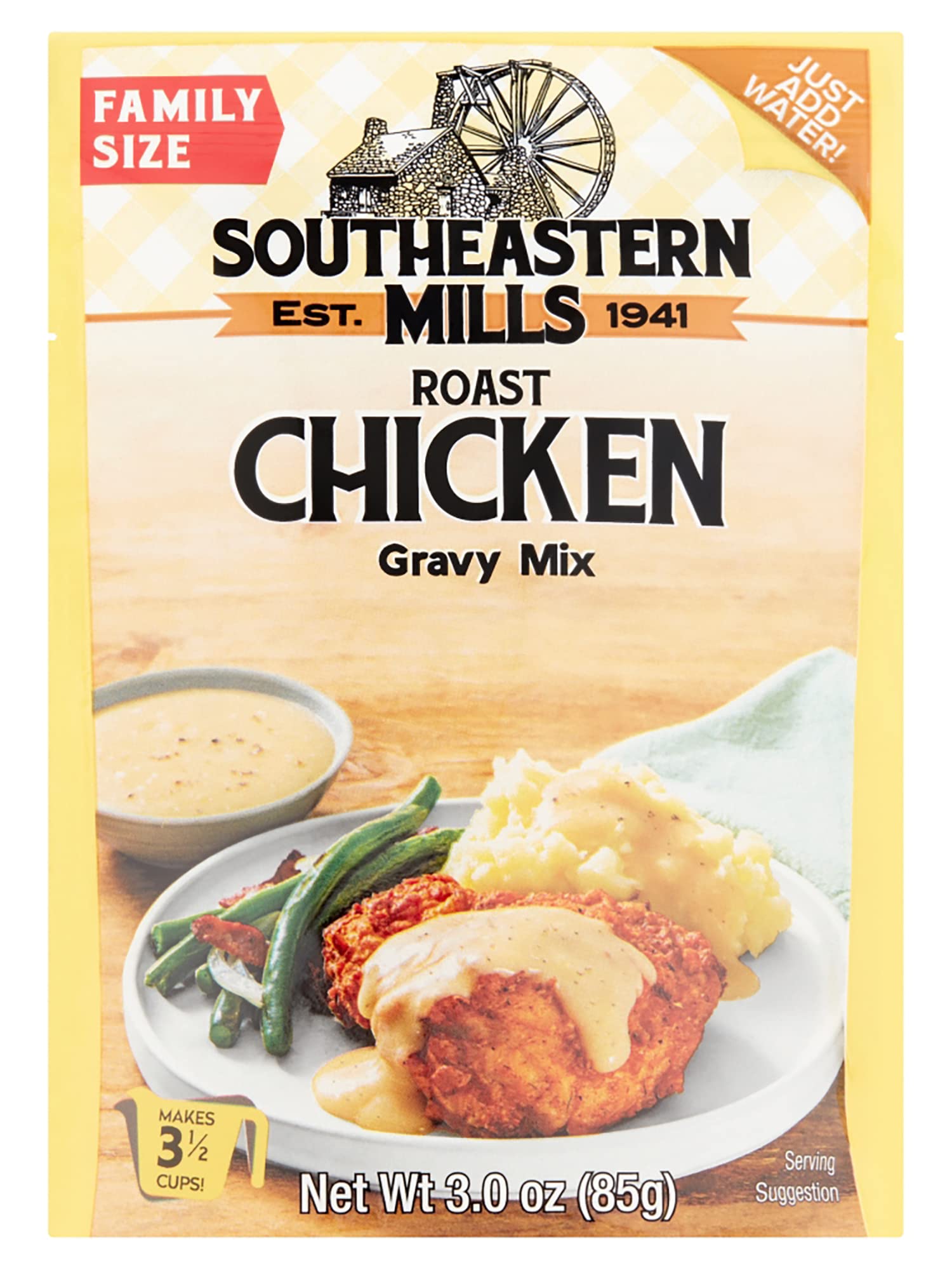 Southeastern Mills Gravy Mix, Roast Chicken Gravy Mix, Custom Blend of Herbs & Spices, Just Add Water, Family Size, 3.0-Ounce Packet (Pack of 24