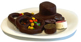 33 Piece Halloween Pumpkin gourmet gift basket of artisan chocolates, cookies, crunches, and snacks. Hand-Crafted and perfect for Halloween parties