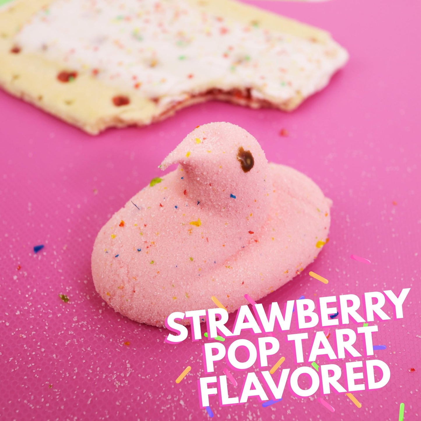 Strawberry Pop Tart Peeps, Dessert Pastry Flavored Marshmallows, Easter Basket Stuffer Candy, 10 Count Boxes (Pack of 3)
