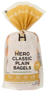 Hero Bread, Bagels Plain Classic, 13.2 Ounce