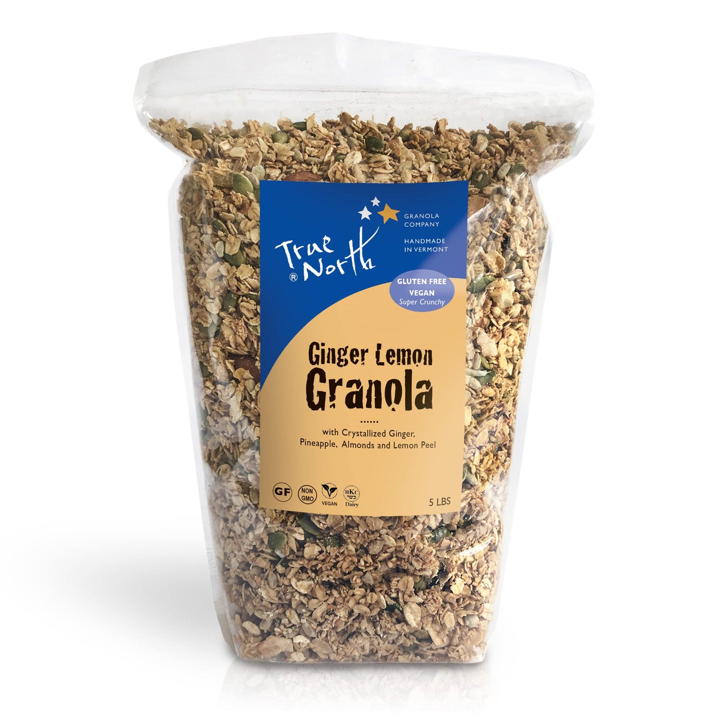 True North Granola - Ginger Lemon Granola with Pineapple and Almonds, Gluten Free, Vegan, All Natural and Non-GMO, Bulk Bag, 5 lb.