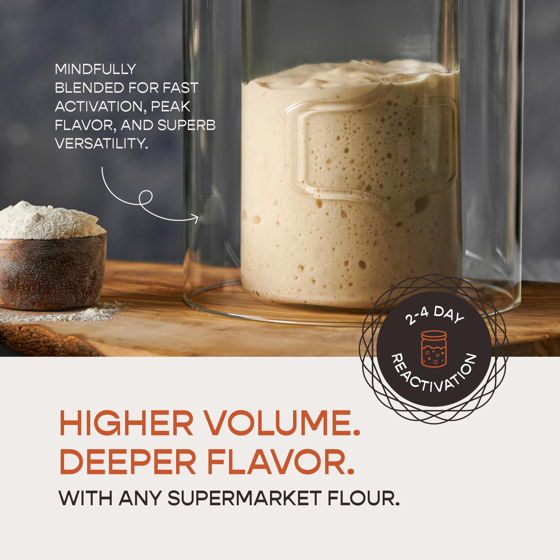 Dual-Flour Organic Sourdough Starter Culture - Fast-Activating Dehydrated Chips with Natural Wild Bread Yeast - Non-GMO Flour Sourdough Bread Starter