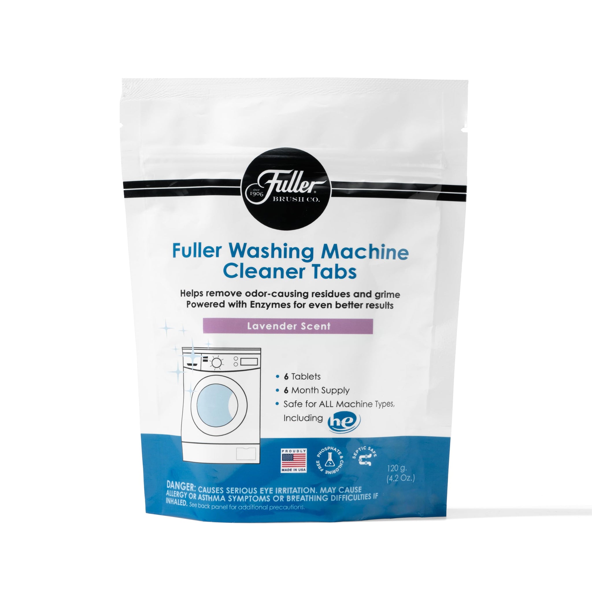 Fuller Washing Machine Cleaner Tablets - Washer Cleaner for Front Load, Top Load - Removes Odor, Dirt, Grime, Lavender Scent, Septic Safe (Pack of 4)