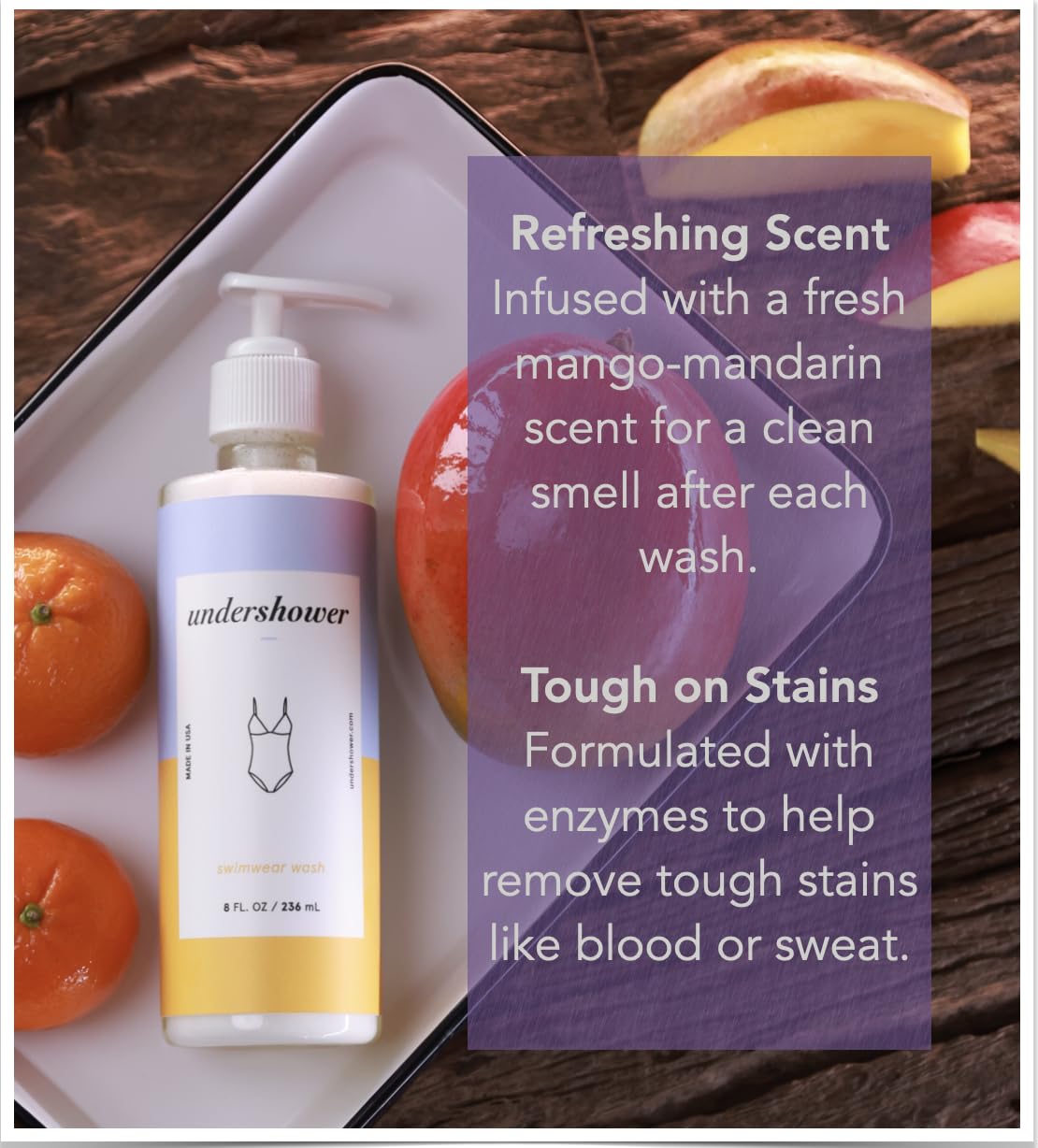 Undershower Swimwear Detergent, 75 to 100 Washes, Delicate Hand Wash Detergent for Shower, Laundry Sink Soap for Strong Odors and Blood Stain Removal