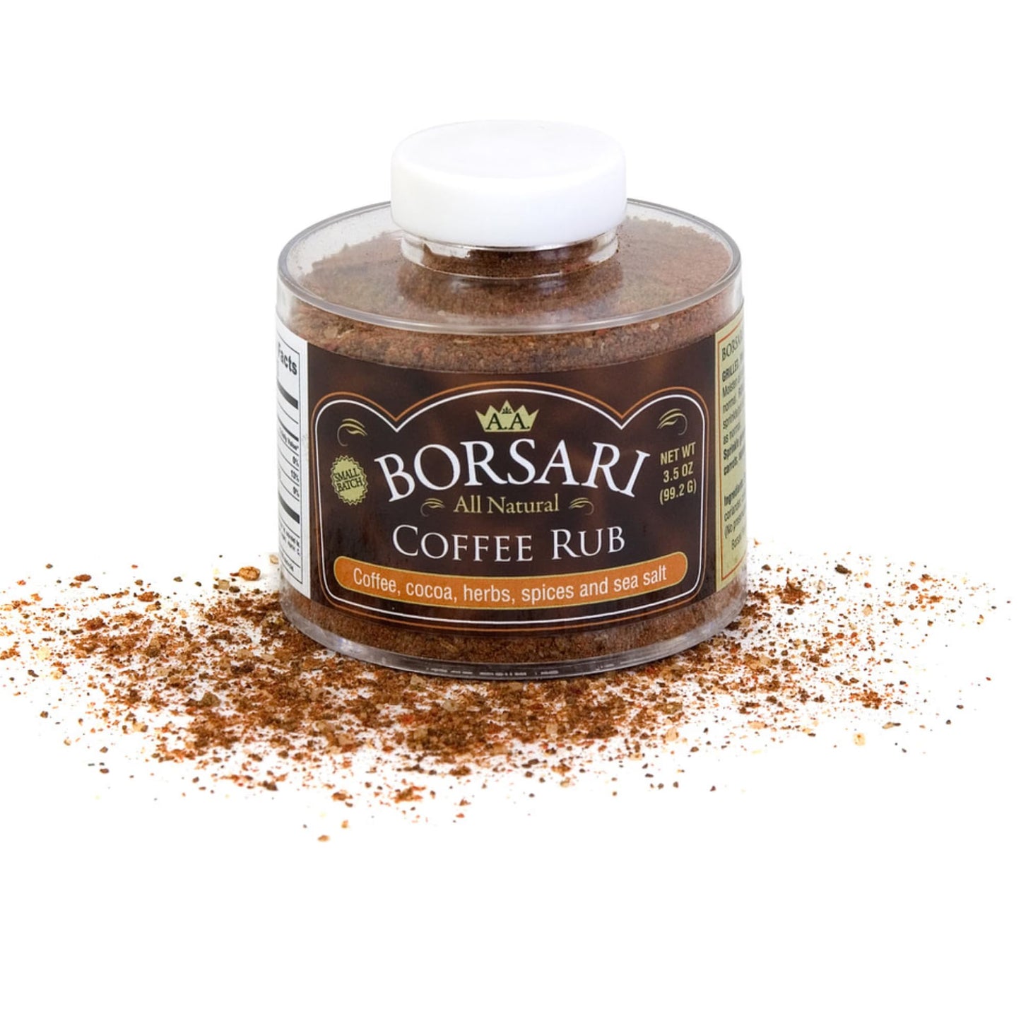 Borsari Coffee Rub Seasoning - Gourmet Rib Rub Seasoning and Dry Rub - Coffee Rub Seasoning with Coffee Spices and Cocoa - All Natural Coffee Rub for
