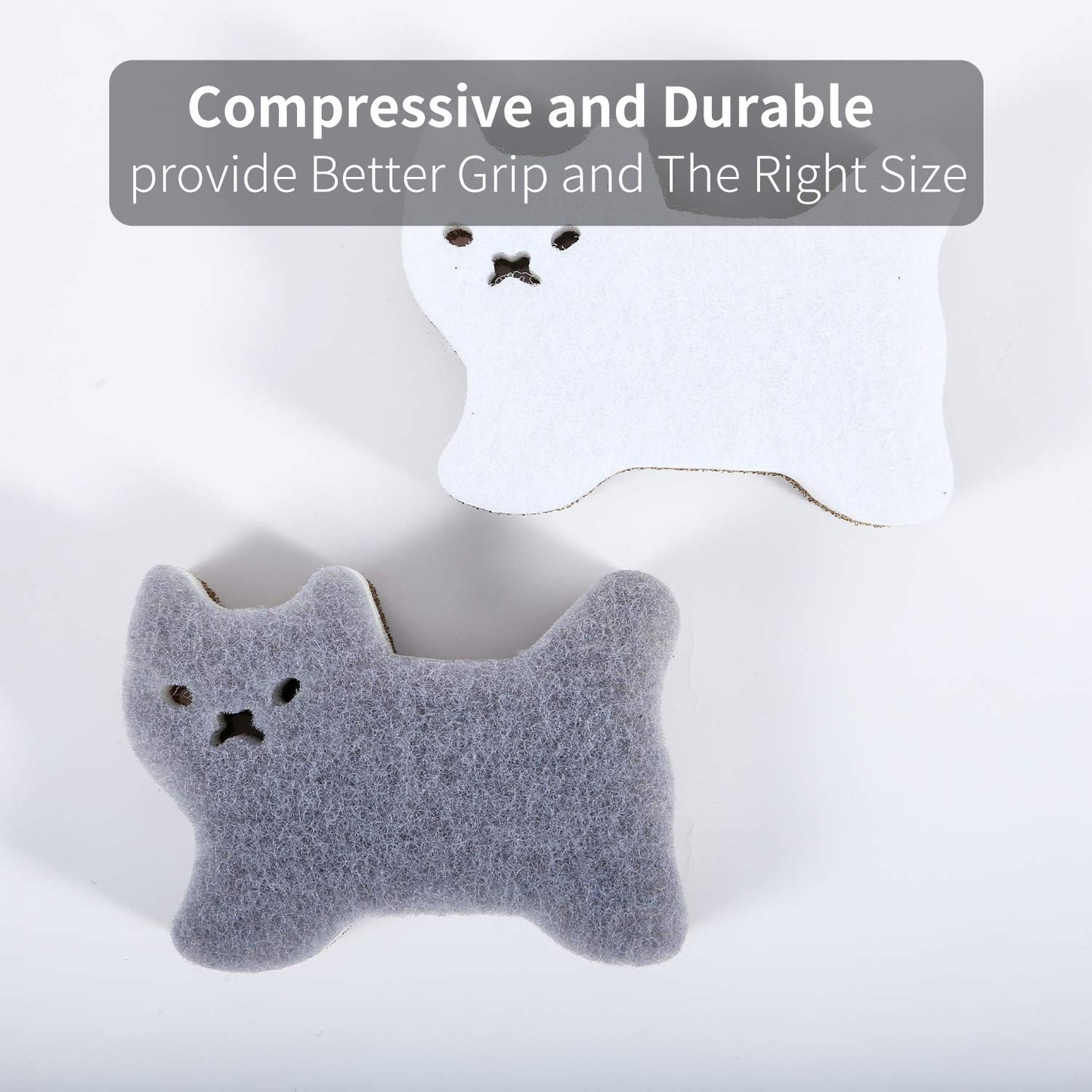 Kitchen Scrub Sponges Non-Scratch Multi-Use Heavy Duty Scrub Sponge for Dishes Pots and Pans Three-Layer Cat Shape Cleaning Sponge?4pack??cat?