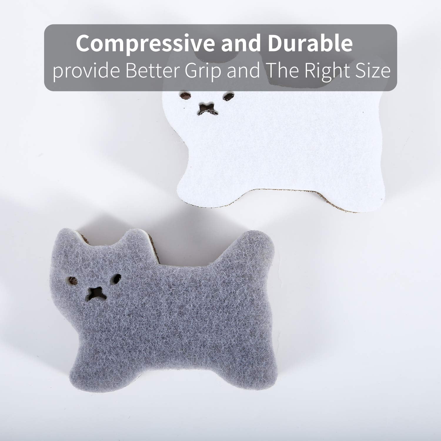 Kitchen Scrub Sponges Non-Scratch Multi-Use Heavy Duty Scrub Sponge for Dishes Pots and Pans Three-Layer Cat Shape Cleaning Sponge?4pack??cat?