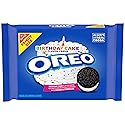 OREO Birthday Cake Creme Chocolate Sandwich Cookies, Family Size, 17 oz