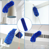 ZZ LAZYCOTTAGE 10 PCS Microfiber Cobweb Duster with Extension Pole (100 Inch Telescoping), Washable Dusters for Cleaning, Multifunctional Bendable
