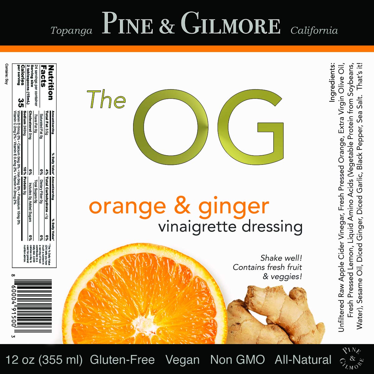 The OG 12oz - A Savory Orange Ginger Sesame Vinaigrette & Marinade