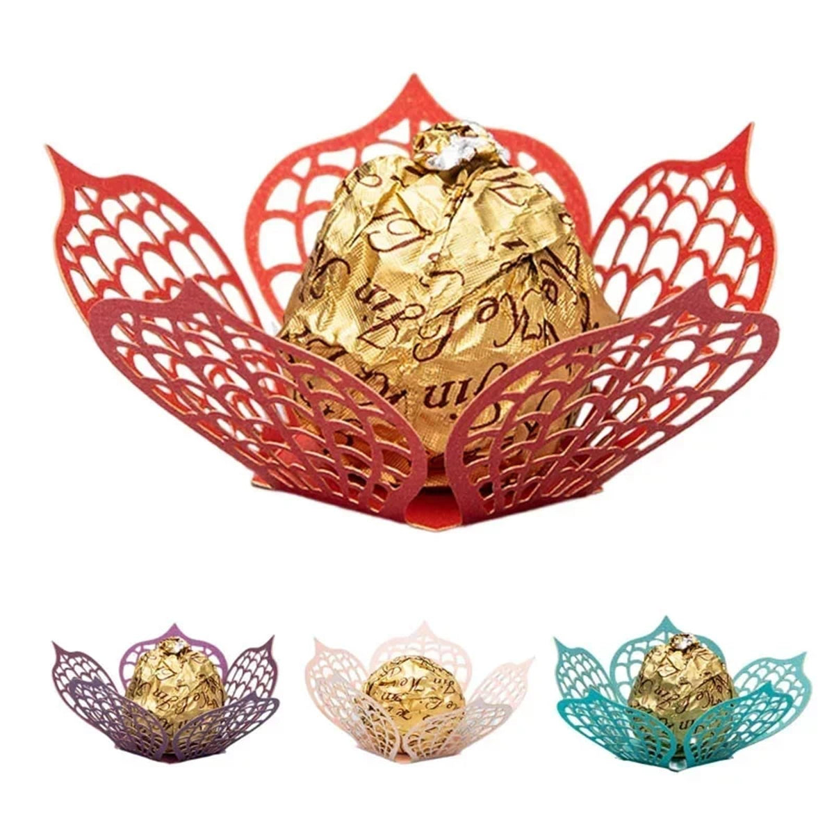 chocolate bar wrappers 100pcs Leaf Candy Bar Wedding Favor Chocolate Party Box Decoration Supplies(Red)