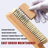 Lint Brushes for Clothes, 100% Natural Boar Bristle Clothes Brush for Cashmere & Wool, Cashmere Comb & Sweater Comb, Removes Fibres & Pet Hair