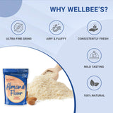 Wellbee's Almond Flour, Extra Fine, Gluten Free, Blanched, Low Carb, All Purpose, 2 lbs