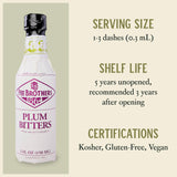 Fee Brothers Plum Cocktail Bitters - Aromatic Cocktail Mixer & Concentrated Flavoring, Gluten Free, Vegan-Friendly, 5 fl oz